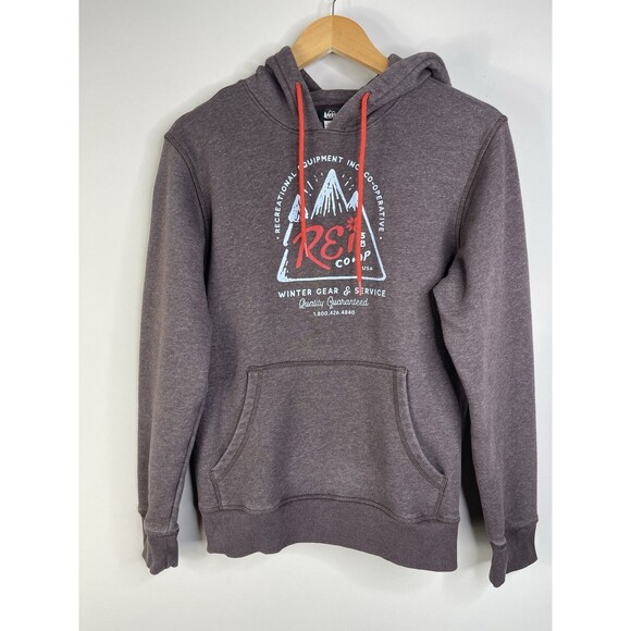 REI Co-Op Mens REI Logo Hoodie Fleece Lined Size S Outdoors Gorpcore Casual - Picture 1 of 6